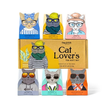 Thoughtfully Gourmet, Cat Lover’s Tea Gift Set, Set of 24