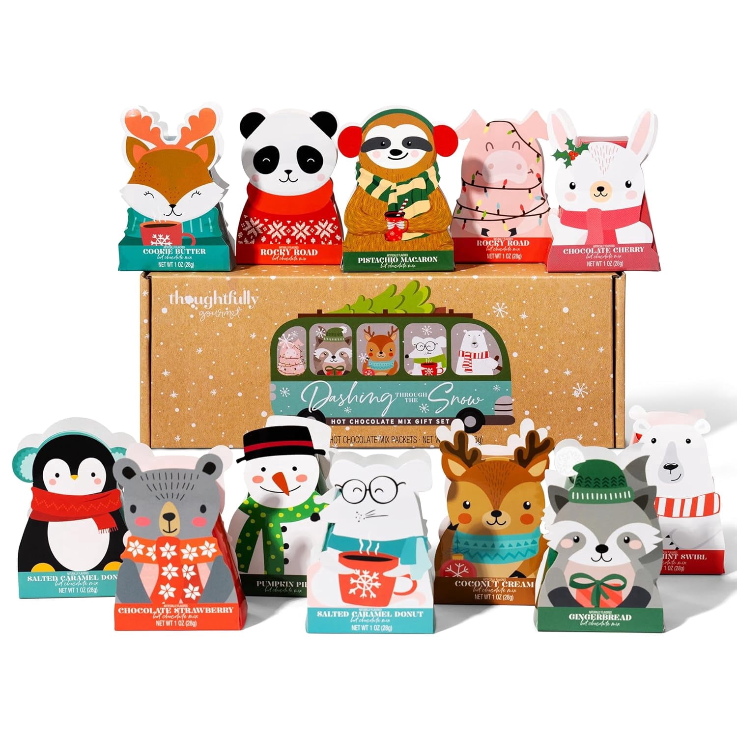 Thoughtfully Gourmet Hot Chocolate Gift Set, 12 Flavors, Holiday