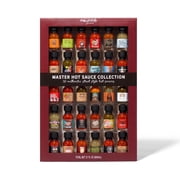 Thoughtfully Gourmet Master Hot Sauce Gift Set, Mini Collection Sampler Variety Pack, 30 Count