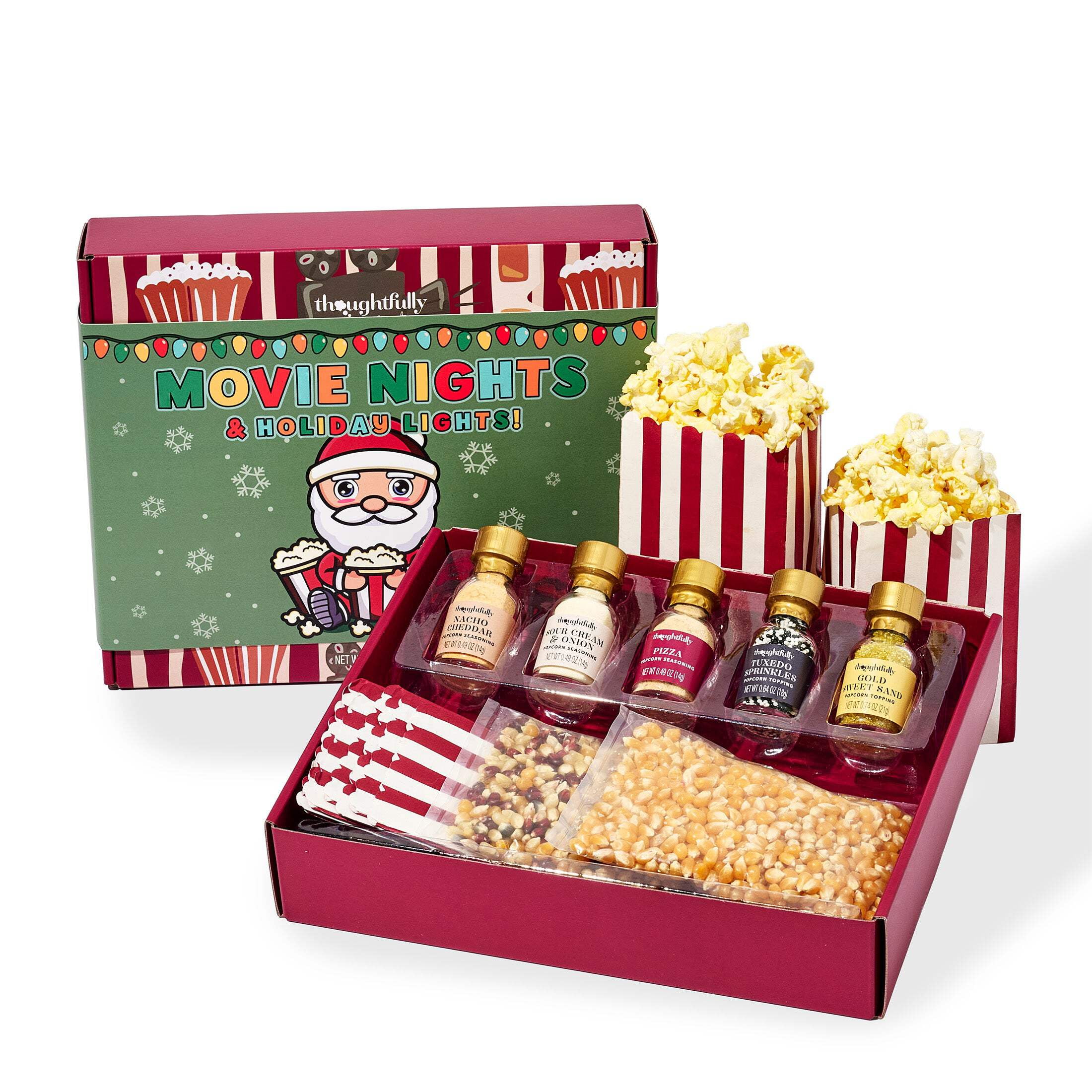 Thoughtfully Gourmet Family Movie Night Popcorn Kit with Holiday Band ...