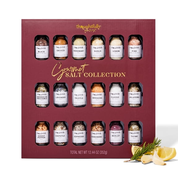 Thoughtfully Gourmet Flavored Salt Sampler Gift Set for a Tequila Day Celebration, Vegan and Vegetarian, 18 Count