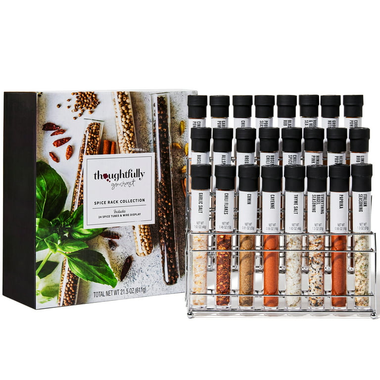 Thoughtfully Gourmet, Spice Rack Gift Set,Includes Spices and Seasonings  with Spice Rack, 30-Pack 