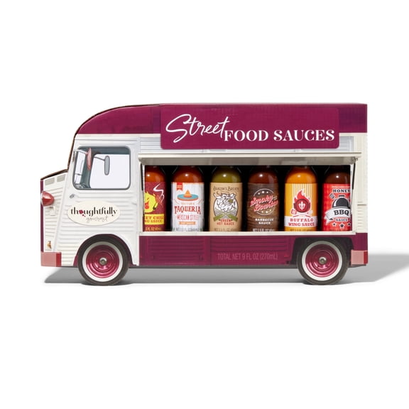 Thoughtfully Street Food Barbecue Sauces Gift Set, Vegan, Mexican, Variety Flavors, Set of 6
