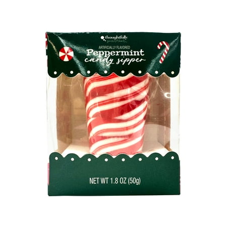 Thoughtfully, Peppermint Candy Sipper, Holiday Gift, Food Form Solid, Size 1.8 oz