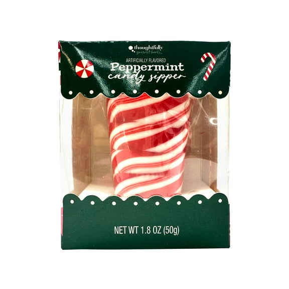 Thoughtfully, Peppermint Candy Sipper, Holiday Gift, Food Form Solid, Size 1.8 oz