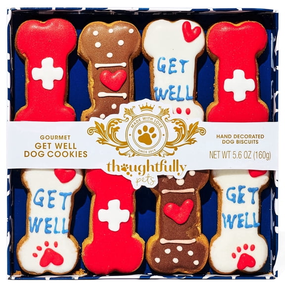 Thoughtfully Pets Ginger Flavored Dog Treat Biscuits, Get Well Theme, 8 Count