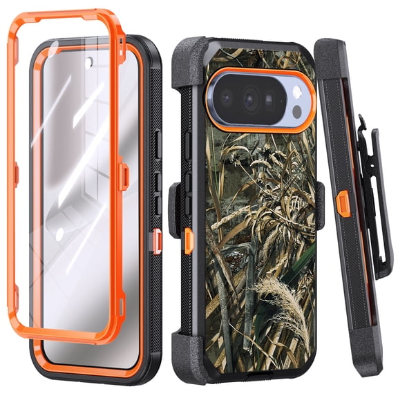 Thousand Gear Compatible for Google Pixel 11 Pro XL 2026 Case, Belt Clip Holster Built-in Screen Protector Kickstand Rugged Cover - Camo