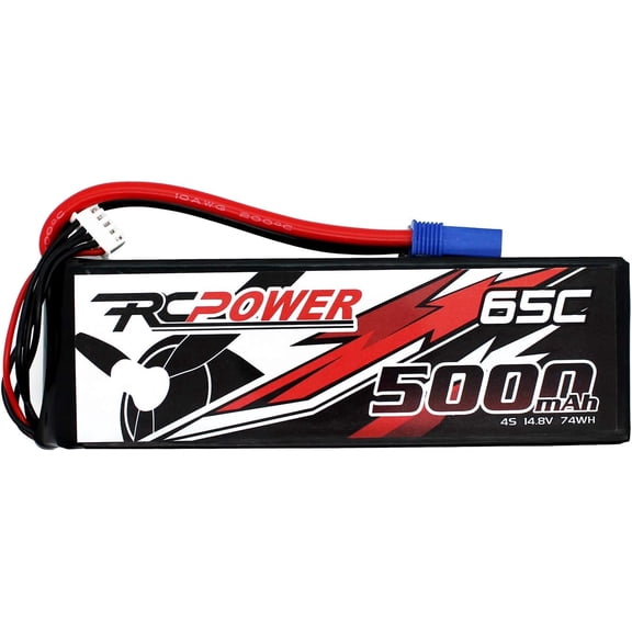 Thousand Gear RCPower 14.8V 5000mAh 60C 4S LiPo Battery with EC5 Plug for RC Cars (Pack of 1)