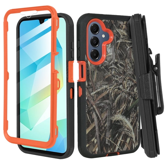 Thousand Gear Samsung Galaxy A17 5G Defender Case with Built-in Screen Protector & Belt Clip | Heavy Duty Shockproof Rugged Kickstand Phone Cover Camo