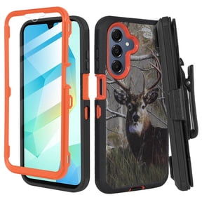 Thousand Gear Samsung Galaxy A17 5G Defender Case with Built-in Screen Protector & Belt Clip | Heavy Duty Shockproof Rugged Kickstand Phone Cover Deer