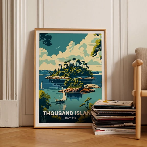 Thousand Islands Poster, New York Travel Wall Art, Home Decor, Art Lover Gift, Explore Usa Wall Art, Modern Wall Decor, 16x24 UNFRAMED
