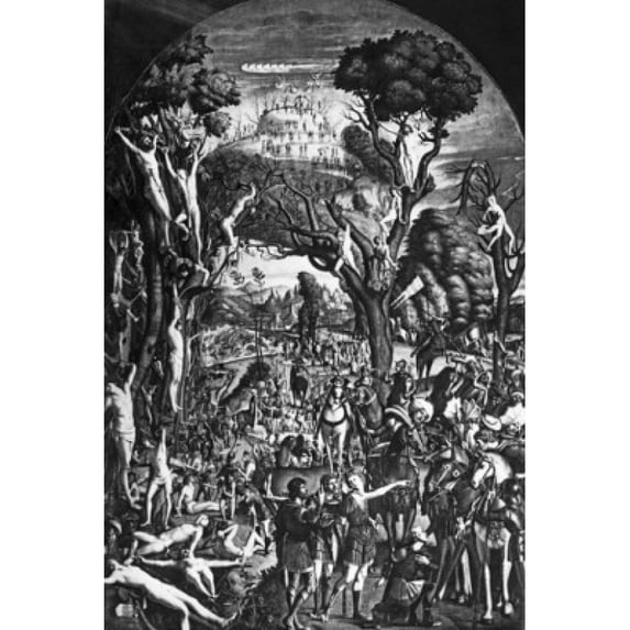Thousand Martyrs Crucified on Mt. Ararat by Vittore Carpaccio illustration Poster Print