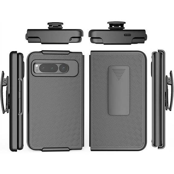 ThousandGear Belt Clip Phone Case for Google Pixel Fold [2023] - Slim Heavy Duty Rugged Slide Hip Holster Cover with Screen Protector