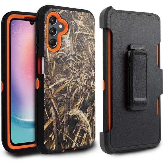 ThousandGear Phone Case for Samsung Galaxy A24 4G case,Heavy Duty Hard Shockproof Armor Protector Case Cover with Belt Clip Holster Built in Screen Protector (Camoflauge)