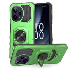 Thousandgear Compatible for Cricket Icon Plus - 2026 / AT&T Verge 2 Phone Case, Hybrid Magnetic Ring Kickstand Holder Full-Body Armor Protective Military Grade Cover with Screen Protector, Green