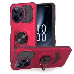 Thousandgear Compatible for Cricket Icon Plus - 2026 / AT&T Verge 2 Phone Case, Hybrid Magnetic Ring Kickstand Holder Full-Body Armor Protective Military Grade Cover with Screen Protector, Red