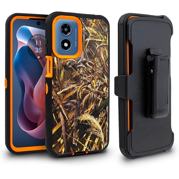 Thousandgear Compatible for Motorola Moto G Play 2024 / Motorola G Play 2024 / Moto G Play 4G 2024 XT2413 Holster Case with Built-in Screen Protector Camouflage