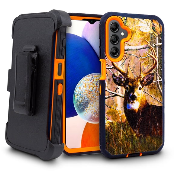 Thousandgear Compatible for Samsung Galaxy A15 5G A15 4G Case Built-in Screen Protector Belt Clip Holster Deer