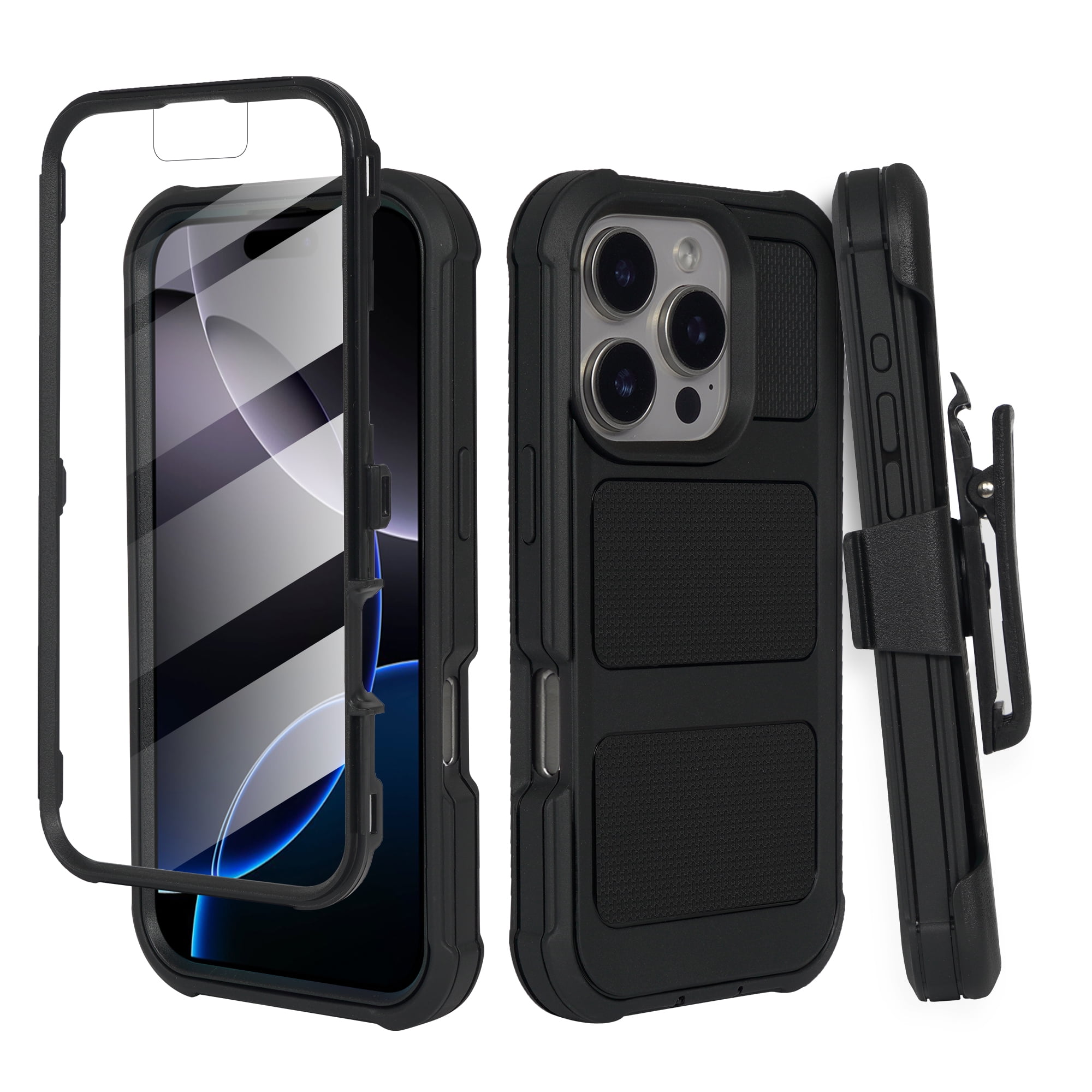 Thousandgear Compatible with iPhone 16 Heavy Duty Built in Screen