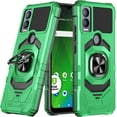 thumbnail image 1 of Thousandgear Customerfirst Compatible for Cricket Magic 5G Case, AT&T Propel 5G w/ith Tempered Glass Screen Protector Ring Car Mount Kickstand Shockproof Hard Phone Case (Green), 1 of 5