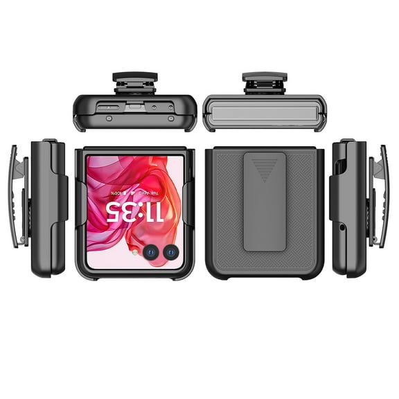 Thousandgear for Motorola Moto Razr 2024 Case, Phone Case Holster, Swivel Belt Clip, Kickstand Holder, Full Body Shockproof Shell Cover with Screen Protector