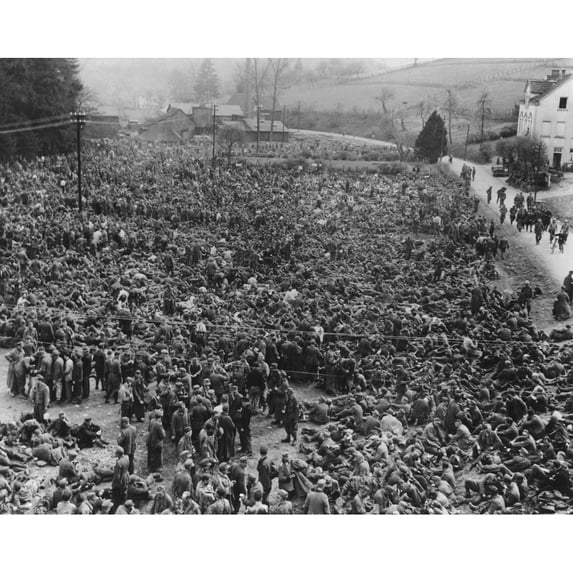 Thousands Of German Pows Captured By American Airborne Troops In The Ruhr. 1945 History (36 x 24)