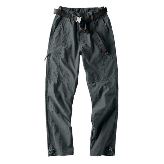Thousandth Cargo Pants for Men Big and Tall Quick Dry Elastic Waist Pants Loose Fit Lightweight Outdoor Work Pant for Camping