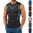 thumbnail image 1 of Thousandth Men Sleeveless Compression Tank Tops Crew Neck Breathable Athletic Tees Stretch Moisture Wicking Shirts for Running Gym Training Daily Tops, 1 of 8