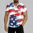 thumbnail image 1 of Thousandth Men's 4th of July T-Shirts Plus Size Flag Graphic V-Neck Tees Summer Breathable Trendy Patriotic Pullover Casual Shirts for Independence Day, 1 of 6