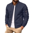 thumbnail image 1 of Thousandth Men's Bomber Jacket Reversible Warm Coat Quilted Lined Windproof Baseball Collar Jacket Casual Fall Winter Outerwear, 1 of 6