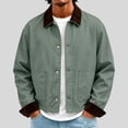 thumbnail image 1 of Thousandth Men's Canvas Workwear Jacket Durable Vintage Corduroy Collar Coat Classic Button Up Top Casual Spring Fall Jacket, 1 of 8