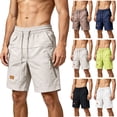 thumbnail image 1 of Thousandth Men's Casual Cargo Shorts Summer Trendy Quick Dry Plain Outdoor Shorts Elastic Waist Drawstring Hiking Shorts Durable Breathable Shorts, 1 of 8