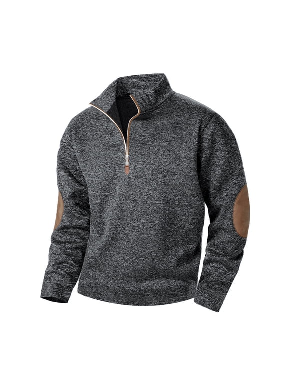 Men's Half Zip Pullover Sweater Casual Mock Neck Jacket Lightweight Warm Winter Sportswear Coat Business Sweatshirt for Men