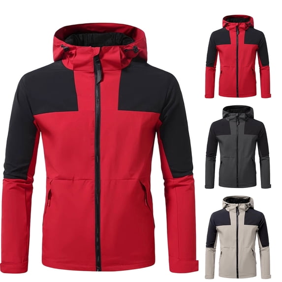 Thousandth Men's Hooded Outdoor Trekking Jacket Zip Up Breathable Windproof Daily Jacket Casual Everyday Outerwear Coat for Fall