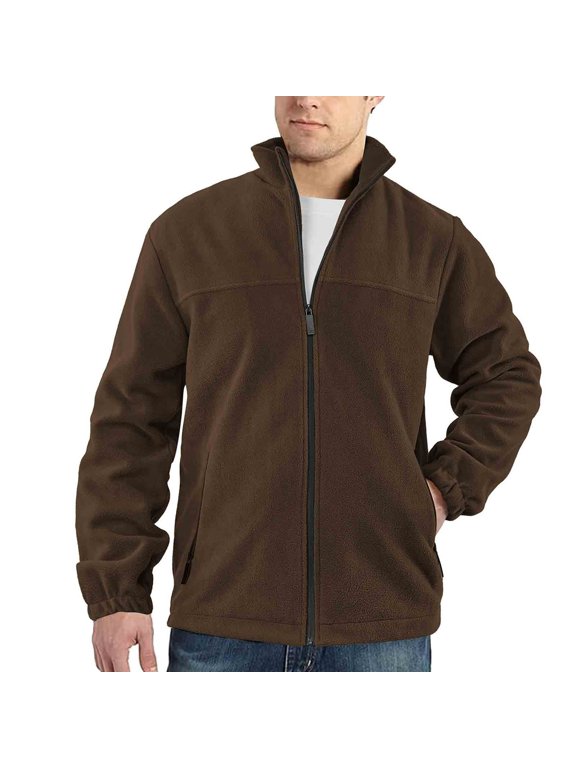 Men's Polar Fleece Jacket Stand Collar Zip Up Warm Coat Autumn Winter Casual Lightweight Jacket Breathable Outdoor Hiking Coat