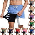 thumbnail image 1 of Thousandth Men's Swim Trunks with Compression Liner Casual Drawstring Quick Dry Shorts Classic Fit Tropical Beach Print Board Shorts Bathing Suits for Surfing, 1 of 9