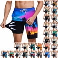 thumbnail image 1 of Thousandth Swim Shorts for Men Casual Stretch Quick Dry Beach Board Shorts with Pockets Trendy Elastic Waist Drawstring Summer Vacation Swim Trunks, 1 of 8