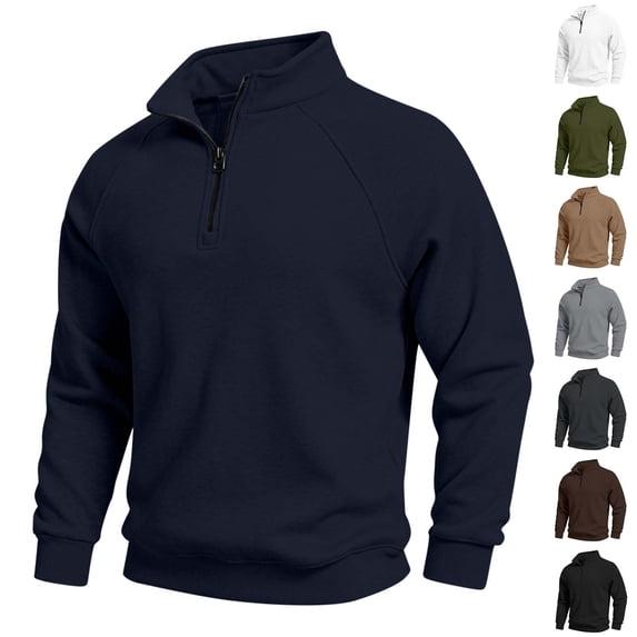 Thousandth Trendy Athletic Pullover for Men Raglan Quarter Zip Long Sleeve Top Men Casual Silm Workdays and Weekend Wear