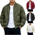 thumbnail image 1 of Thousandth Trendy Zip Up Baseball Jacket for Men Plus Size Windbreaker Slim Fit Coat Casual Versatile Lightweight Sportswear for Fall, 1 of 8