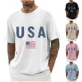 thumbnail image 1 of Thousandth Versatile Plus Size Tees for Men Summer Breathable Patriotic T-Shirts Letter Print Casual Tops Perfect for 4th of July Parades and Daily Commute., 1 of 7