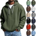 thumbnail image 1 of Thousandth Waffle Knit Quarter Zip Sweatshirt for Men Plus Size Textured Drawstring Hooded Pullover Loose Fit Long Sleeve Hoodie, 1 of 9
