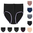 thumbnail image 1 of Thousandth Women Panties Ribbed High Waist Solid Color Briefs Stretchy Soft Breathable Full Coverage Hip Lifting Comfort Daily Wear Underwear, 1 of 9