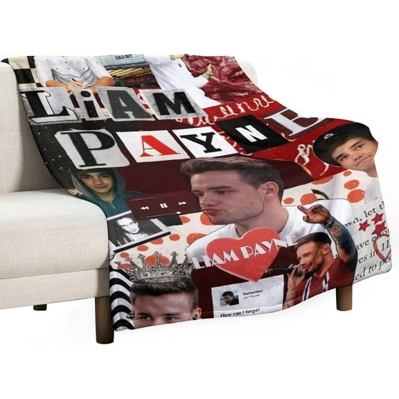 Thow Blanket Bed Art HD Liam Merch Payne Printing Super Soft Micro Wool Blanket Sofa Comfortable Warm Flannel Blanket Bed Living Room Merch Gift Party Decor 40x50