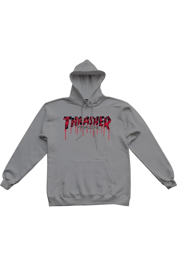 Blood Drip Hoodie Sweatshirt Large Light Steel