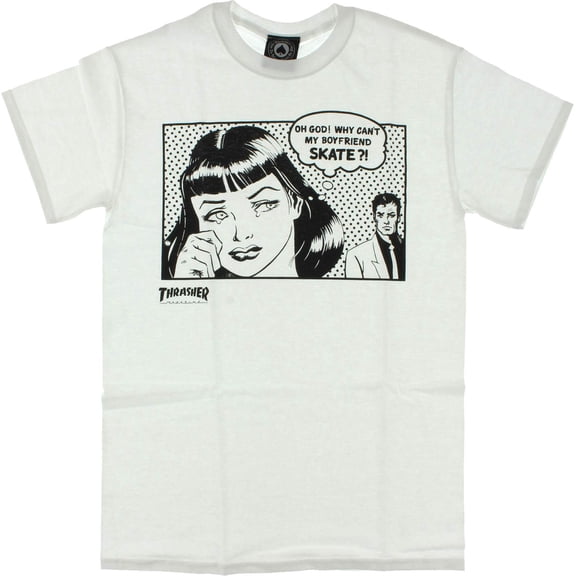 Thrasher Boyfriend Short Sleeve Medium White