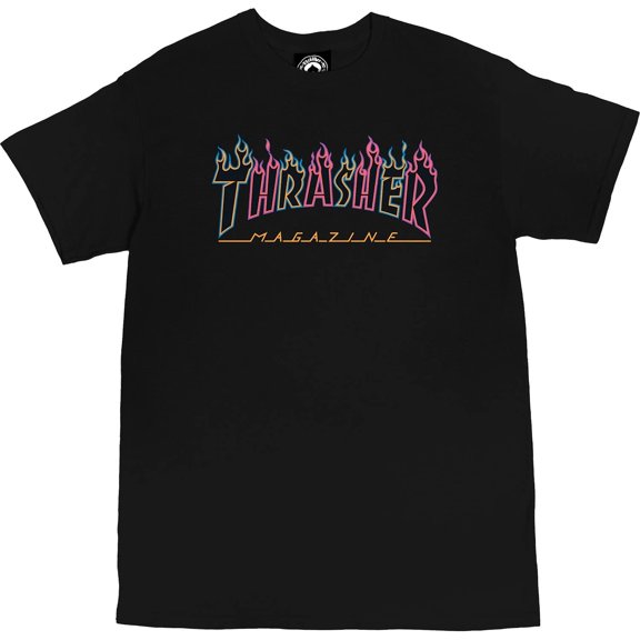 Thrasher Double Flame Neon Small Black