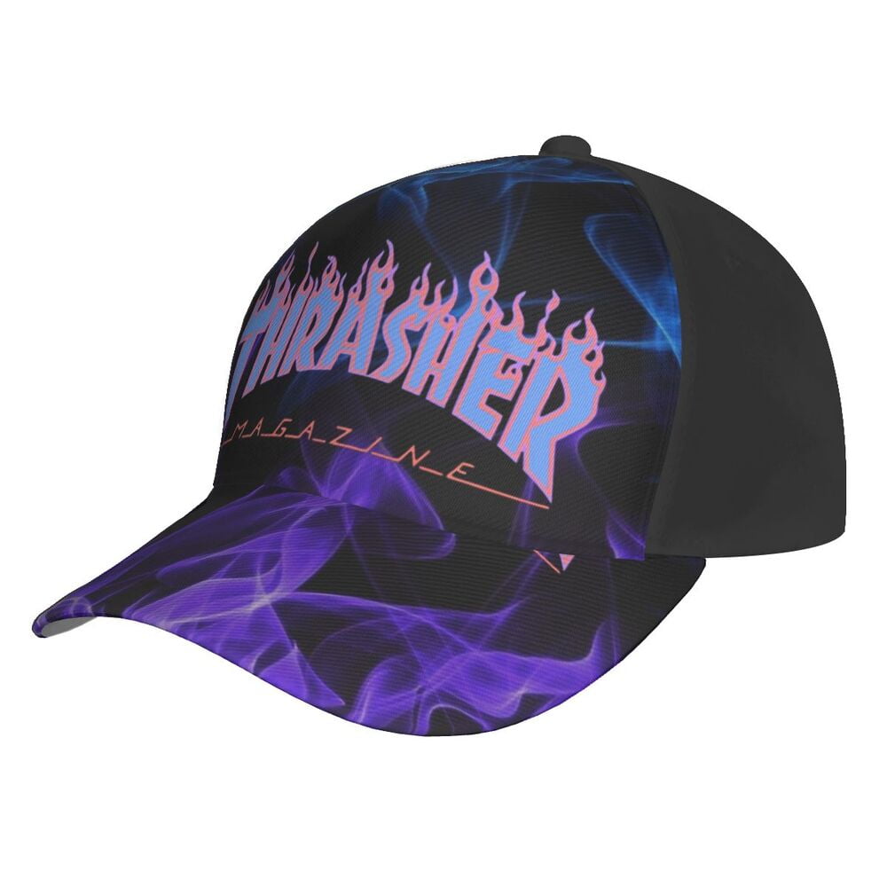 Thrasher Fire Unisex Flat Brim Cap Fashion Adjustable Fitted Hat