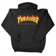 thumbnail image 1 of Thrasher Flame Hoody Black Orange Large, 1 of 5