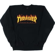 Thrasher Flame Logo Crew Sweatshirt Large Black/Yellow