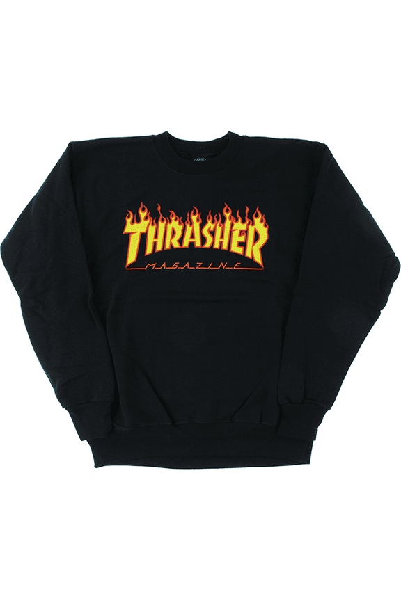 Flame Logo Crew/Swt S-Black/Yel